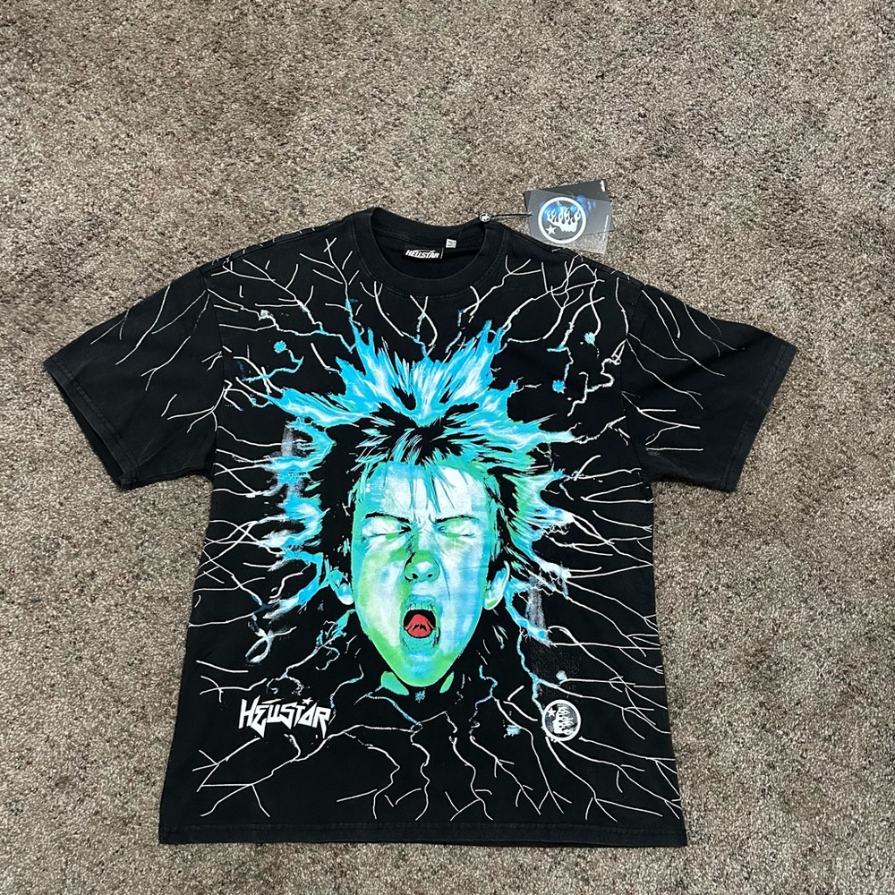Black/Blue Green Graphic Hellstar T-Shirt